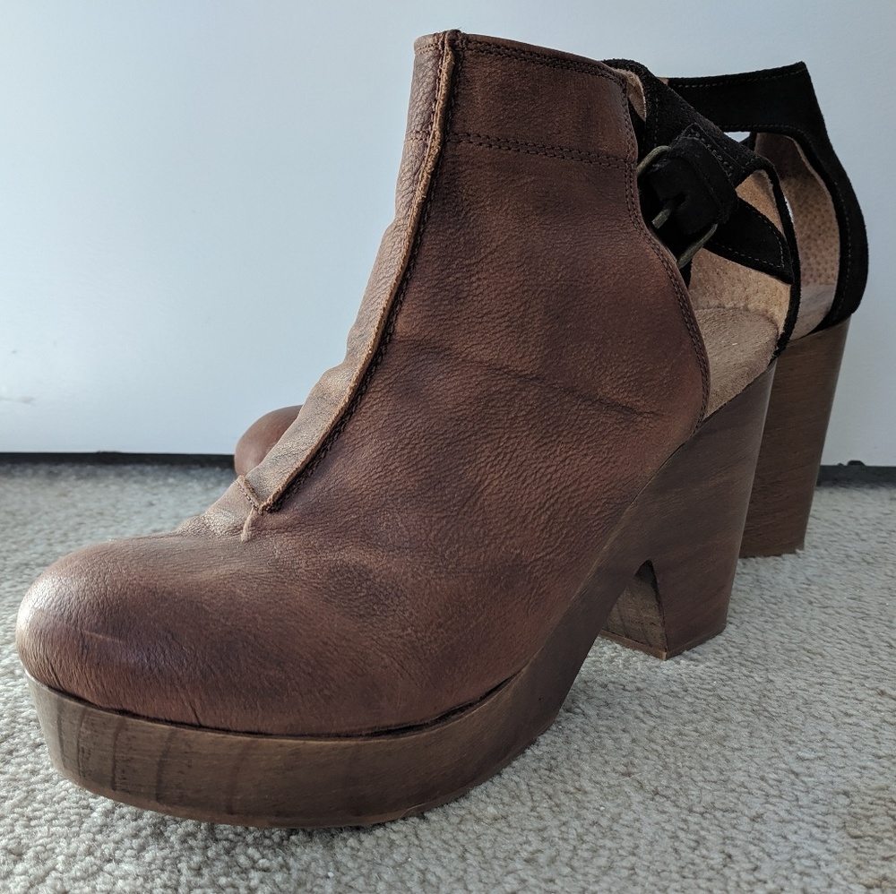Free People Clog Cutout Booties
